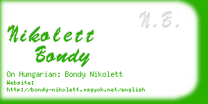 nikolett bondy business card